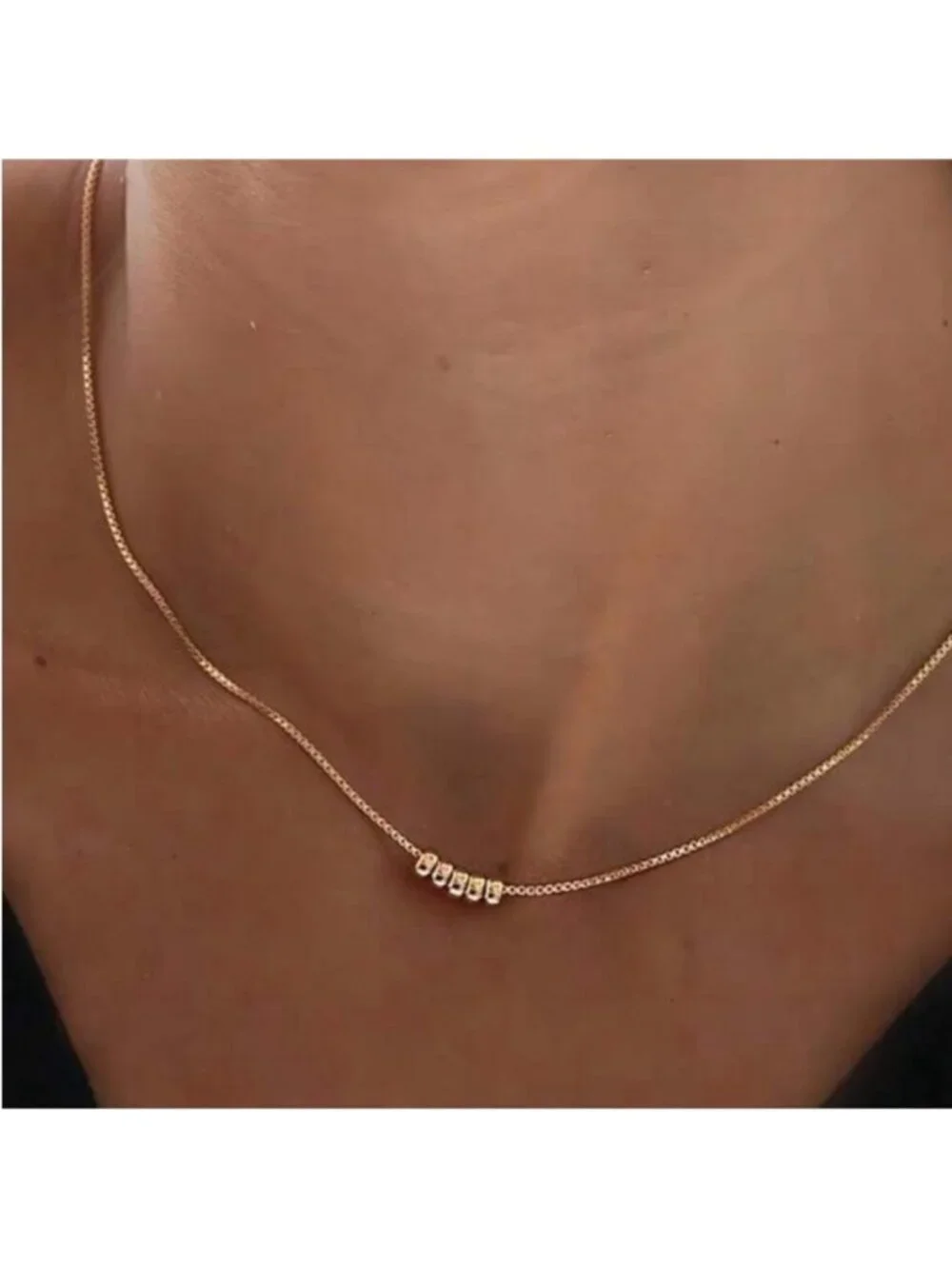 New! Gold Bead Charm Necklace (3028) NWOT